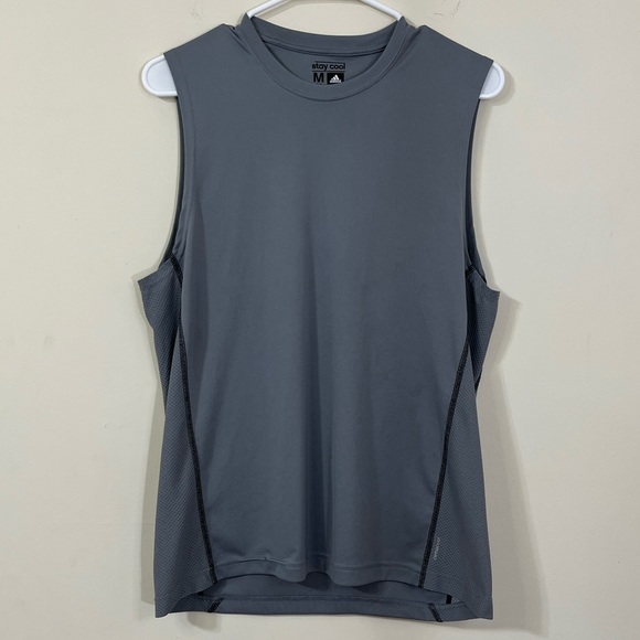 adidas Other - Adidas Gray Stripe Performance Muscle Tee